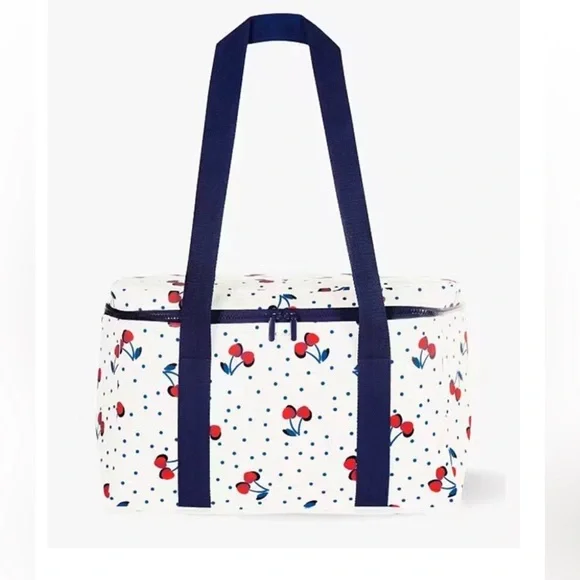 New Kate spade LARGE Cherry Print insulated cooler /picnic lunch bag - Picture 1 of 3